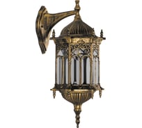 Садово-парковый светильник FERON PL113 60W 230V E27 205х240х470мм черное золото на стену вниз ОТК 11304