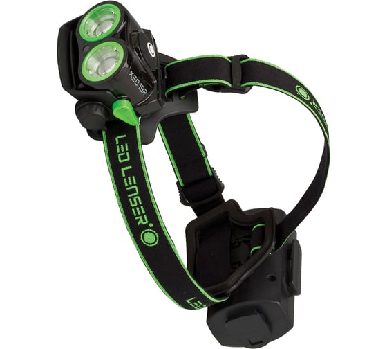 Светодиодный налобный фонарь зеленый, 2000 лм, Led Lenser XEO 19R 7319-RG