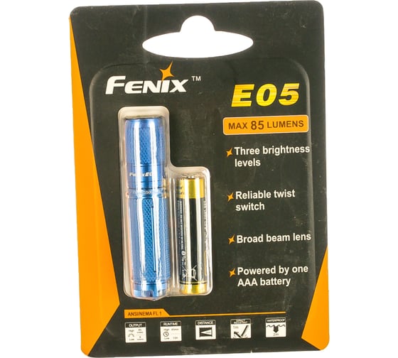 Светодиодный фонарь-брелок Fenix Cree XP-E2 R3 LED, синий, 85 лм, 1-ААА E05XP-E2bl