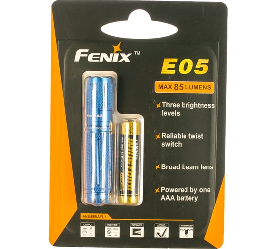Светодиодный фонарь-брелок Fenix Cree XP-E2 R3 LED, синий, 85 лм, 1-ААА E05XP-E2bl