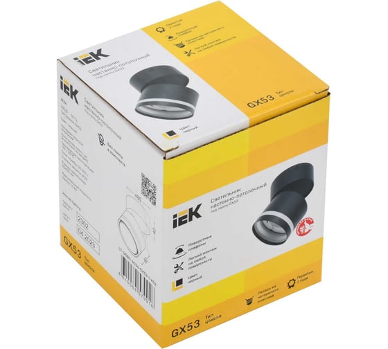 Настенно-потолочный светильник IEK Lighting 4034 под лампу gx53 черный LT-USB0-4034-GX53-1-K02