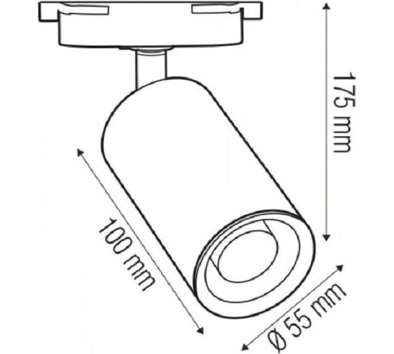 Трековый светильник под лампочку HOROZ ELECTRIC GU10 MR16 Мах 50W BASEL Черный 220-240V 115-003-0001 HRZ33002798