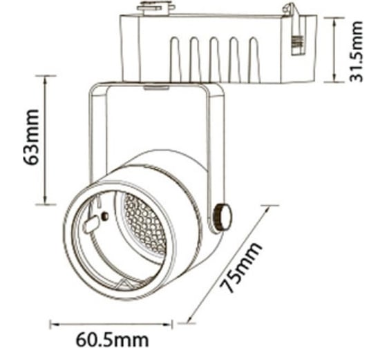 Трековый светильник под лампочку HOROZ ELECTRIC GU10 MR16 Мах 50W DAKAR Белый 220-240V 115-001-0001 HRZ33002796