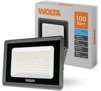 Светодиодный прожектор Wolta 5700K, холодный белый свет, 100Вт, IK08, SMD IP 65, серый WFL-100W/06