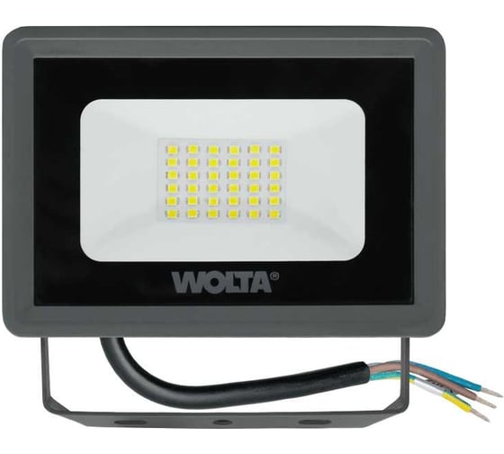 Светодиодный прожектор Wolta 30Вт, 5700K, холодный свет, IP65, цвет серый WFL-30W/06