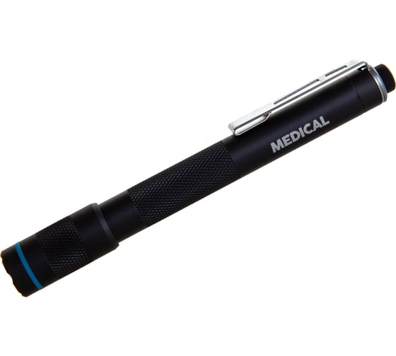 Фонарь для врача ЯРКИЙ ЛУЧ Medical Nichia 95CRI 100лм, изменяемый фокус, клипса, на 2xAAA 4606400105909