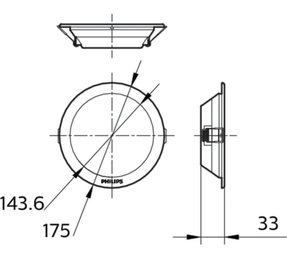 Светодиодный светильник PHILIPS Downlight DN027B LED12/NW D150 RD 4000К 465364