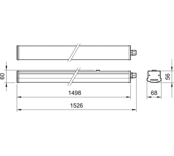 Светильник PHILIPS ДСП WT066C NW LED45 L1500 PSU TB IP65 1224646
