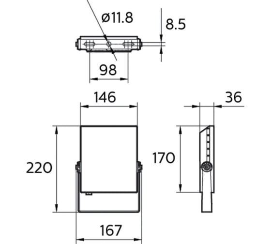 Светодиодный прожектор PHILIPS BVP133 LED24/WW 30W 220-240V WB 911401859398 488826