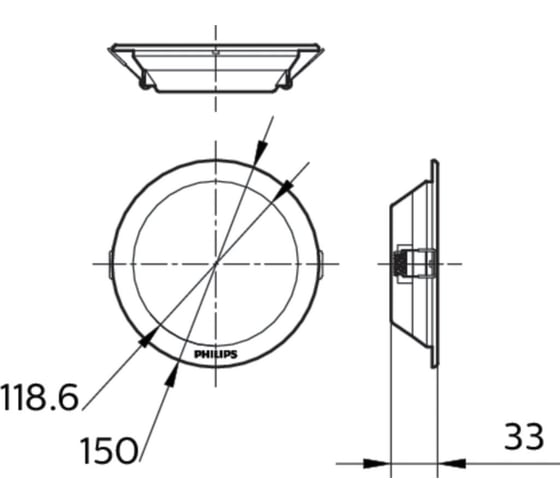 Светодиодный светильник PHILIPS Downlight DN027B LED9/NW D125 RD 4000К 465370