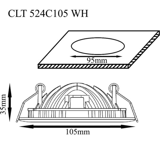 Встраиваемый светодиодный светильник Crystal lux CLT 524C105 WH