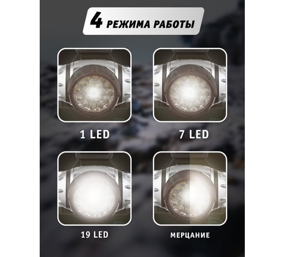 Налобный Фонарь Navigator NPT-H05-3AAA 4режима 19LED 94917