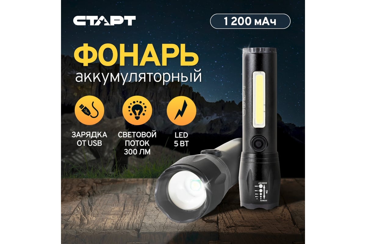 Светодиодные фонари с USB-зарядкой в Санкт-Петербурге - купить в интернет-магазине DC-Electro