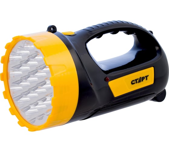 Аккумуляторный фонарь СТАРТ с зарядкой от сети lhe 508 19+15led черный 14062