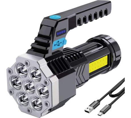 Фонарь Ultraflash LED53404 (аккумулятор 4В, черный, 7LED+COB, 3 Вт, 4 режима, USB, бокс са) 15033
