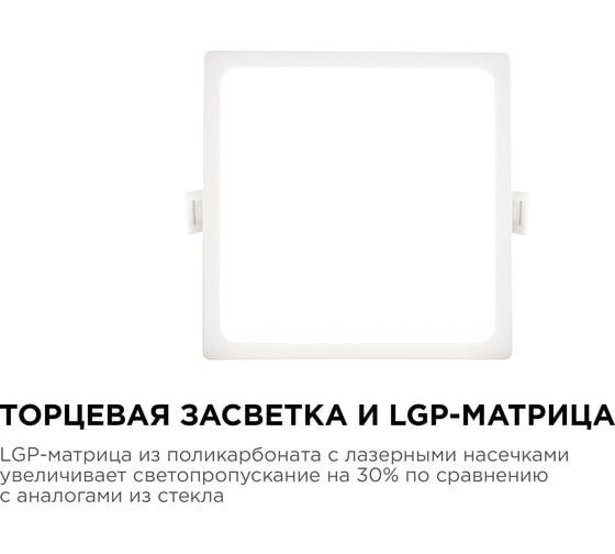 Светодиодная панель Apeyron встраиваемая квадратная 220В,12Вт, алюминиевый корпус, изолированный драйвер ДН 06-28