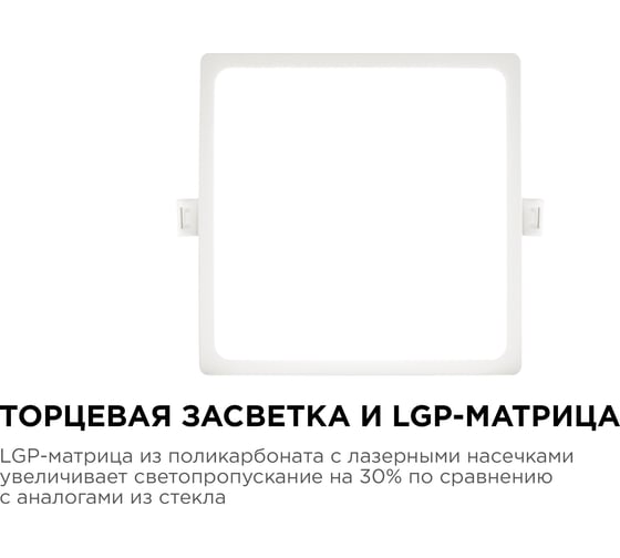 Светодиодная панель Apeyron встраиваемая квадратная 220В, 15Вт, алюминиевый корпус, изолированный драйвер ДН 06-30