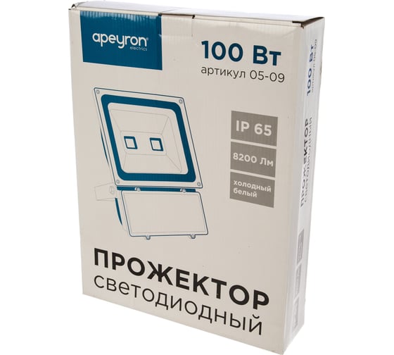 Светодиодный прожектор Apeyron 220В, 100 Вт, COB, IP65, 8200 Лм, 290x240x150 мм, ХБ 05-09