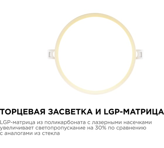 Светодиодная панель Apeyron встраиваемая круглая, 220В, 15Вт, алюминиевый корпус, изолированный драйвер, ТБ 06-19