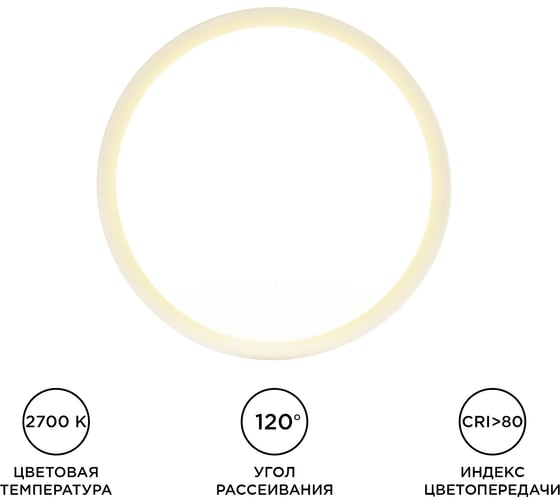 Светодиодная панель Apeyron накладная круглая 220В, 10Вт, алюминиевый корпус, изолированный драйвер ТБ 06-35