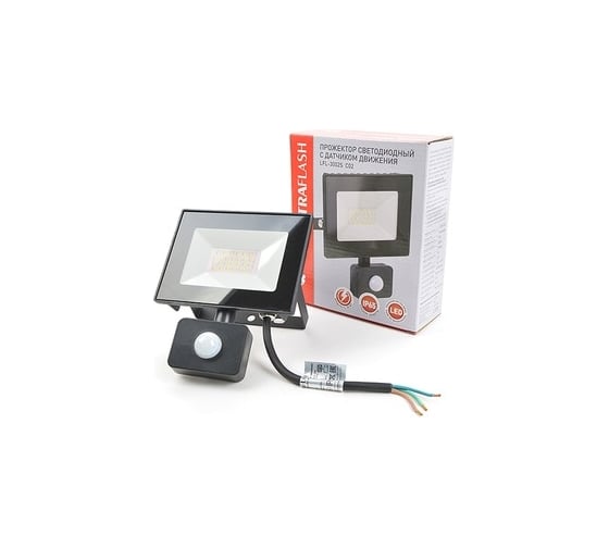 Прожектор Ultraflash LFL-3002S C02 черный LED с датчиком 230В, 6500К 13330