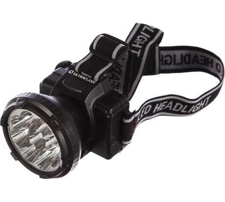 Налобный фонарь Ultraflash LED 5363 (аккум 220В, черный, 9LED, 2 реж, пласт, бокс) 11257