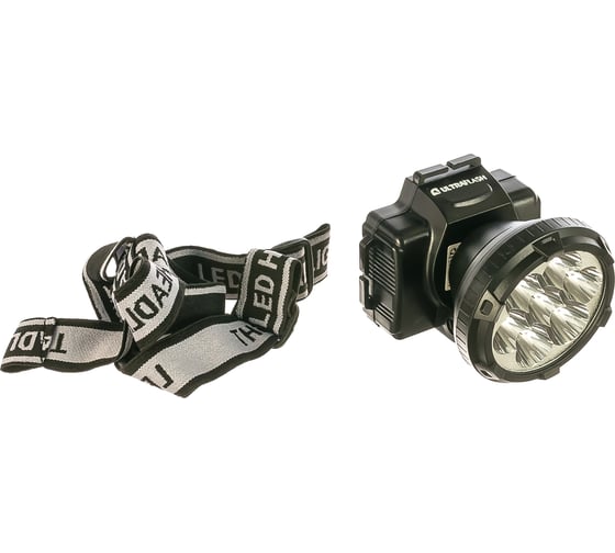 Налобный фонарь Ultraflash LED 5362 (аккум 220В, черный, 7LED, 2 реж, пласт, бокс) 11256