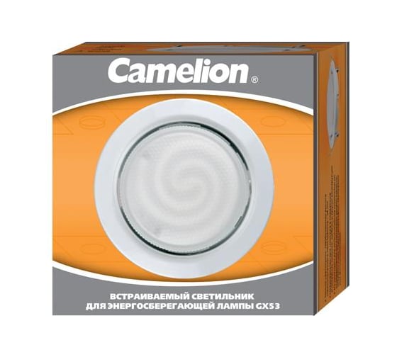 Пластиковый встраиваемый светильник Camelion FP1-GX53-W белый 9896
