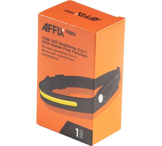 Светодиодный налобный фонарь AFFIX 1+1 элемент, 3,7 В AF89000101