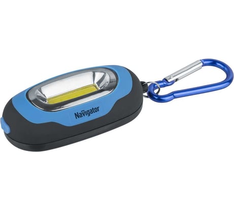Фонарь Navigator 93 659 npt-kc07-b-2cr2032 брелок пласт.1cob led(1вт) 3 реж.син 93659