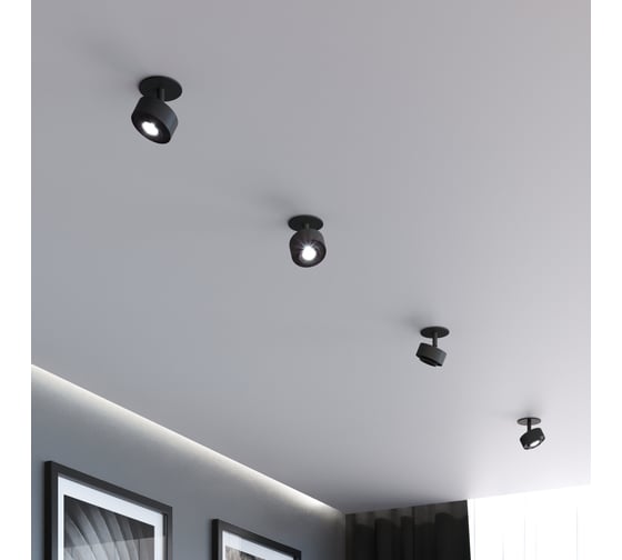 Потолочный светодиодный светильник Elektrostandard 25089/led 6w 4000k чёрный a064253