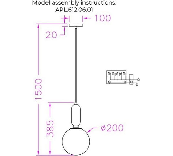 Подвесной светильник Aployt aniela APL.612.06.01