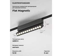 Трековый светильник Elektrostandard Flat magnetic 12w 4000k insight (чёрный) a063707