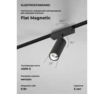 Трековый светильник Elektrostandard Flat magnetic 9w 4000k arcos (чёрный) a063712