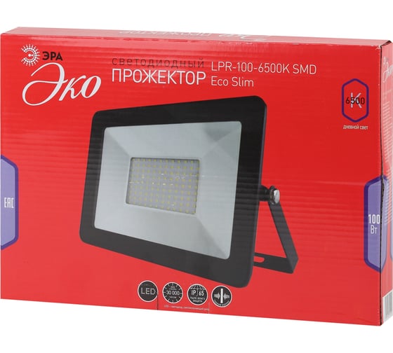 Прожектор ЭРА Eco LPR-100-6500K SMD Eco Slim 100Вт 9000Лм 6500K 305х205 Б0036387