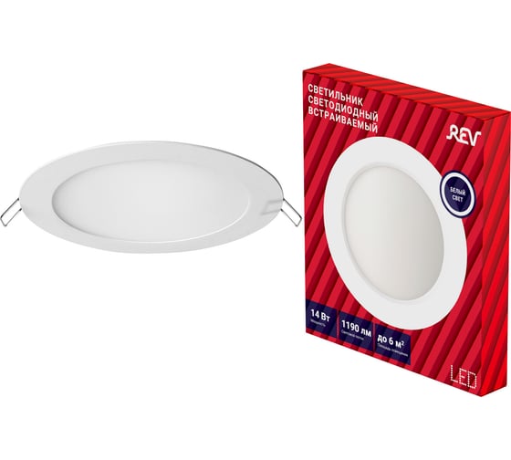 Светодиодная встраиваемая панель REV SuperSlim Round, круглая 14W, 4000К 28945 6