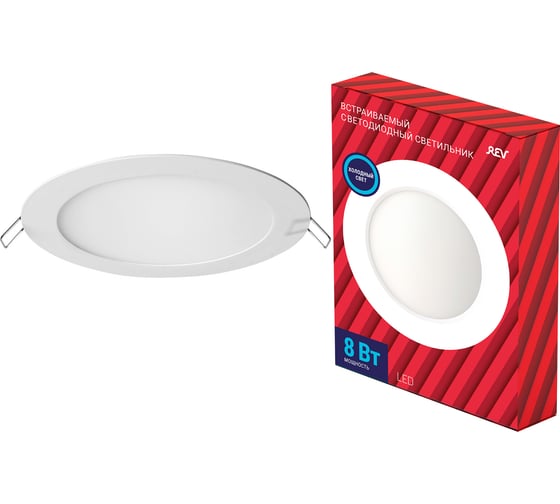 Светодиодная встраиваемая панель REV SuperSlim Round, круглая 8W, 6500К 28940 1