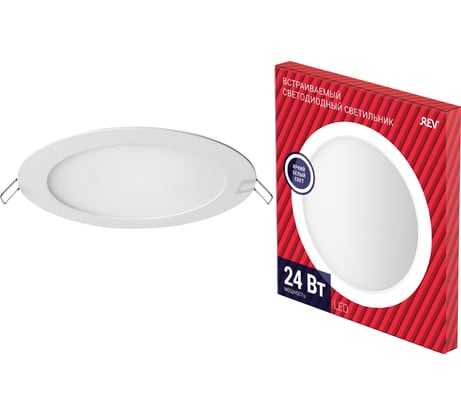 Встраиваемый светодиодный светильник REV, SUPERSLIM ROUND, 293x293x15мм, 24Вт, 4000К, 2040Лм, IP20, 28947 0