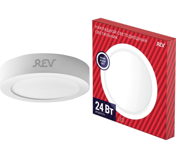 Светодиодная настенно-потолочная панель REV Round, круглая 24Вт 4000К 2040Лм IP20 28906 7 1