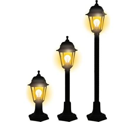 Садово-парковый светильник duwi Basis столб 3 в 1 390-650-960 мм, 60 W,черный, прозрачное, пластик 24137 9