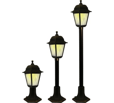 Садово-парковый светильник duwi Lester столб 3 в 1 390-650-960 мм, 60 W, черное золото, матовое 24140 9
