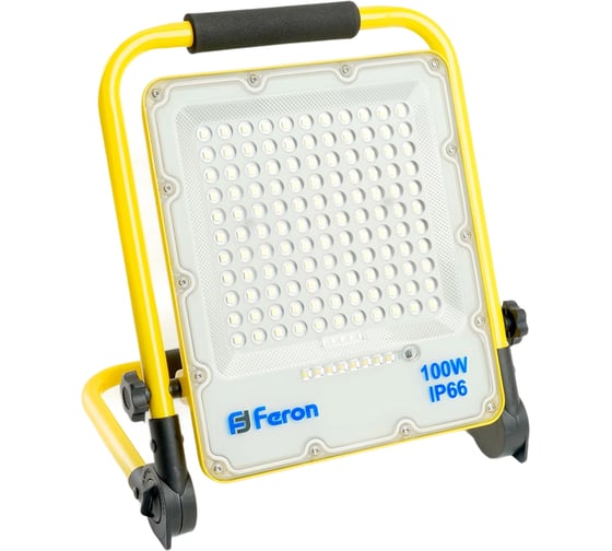 Переносной светодиодный прожектор FERON ll-952 с зарядным устройством ip66 100w 6400k, 48677 1