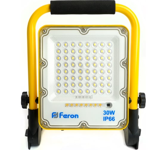 Переносной светодиодный прожектор FERON ll-950 с зарядным устройством ip66 30w 6400k 48675