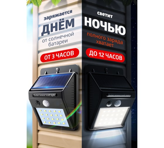 Светильник Forcekraft на солнечной батарее, с датчиком движения RK-SWB5060-PIR(56485)