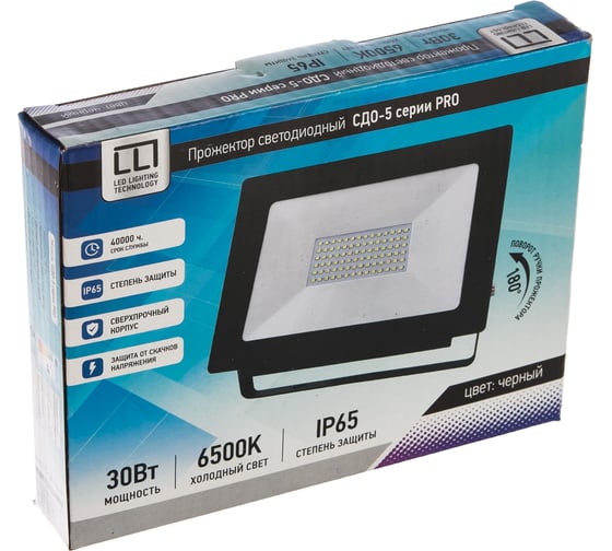 Светодиодный прожектор LLT СДО-5-30 серии PRO 30Вт IP65 4690612005379