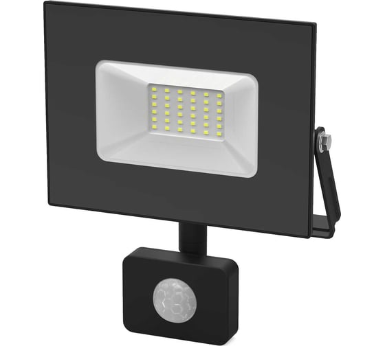 Светодиодный прожектор Gauss Elementary-S 50W 4750lm 6500К IP65 черный с датчиком движения 628511350