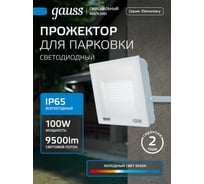 Светодиодный прожектор Gauss Elementary 100W 9500lm IP65 6500К белый 613120300