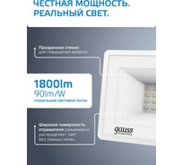Светодиодный прожектор Gauss Elementary 20W 1800lm IP65 6500К белый 613120320