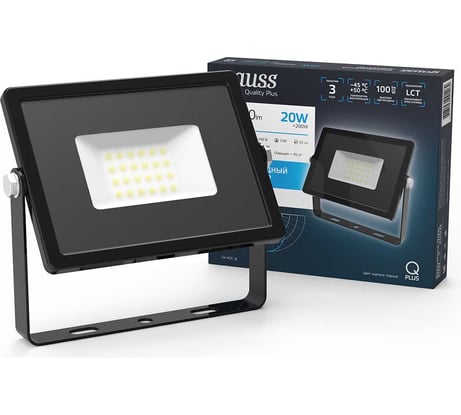 Светодиодный прожектор Gauss Qplus 20W 2200lm 6500K IP65 черный 613511320