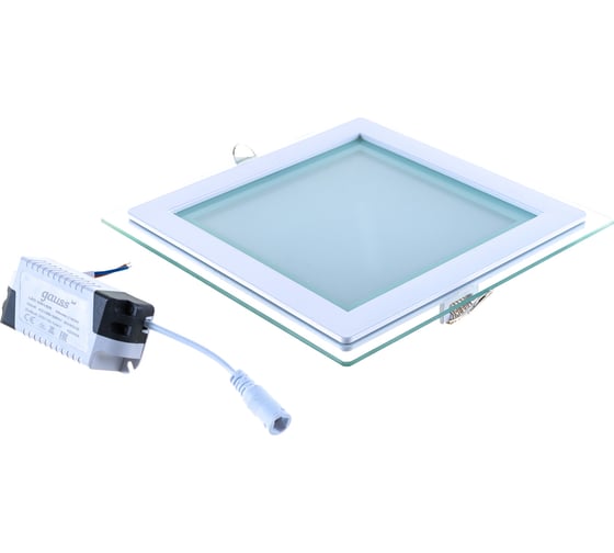 Встраиваемый светильник Gauss Glass 18W 1390lm 3000K 185-265V IP20 квадрат, 948111118